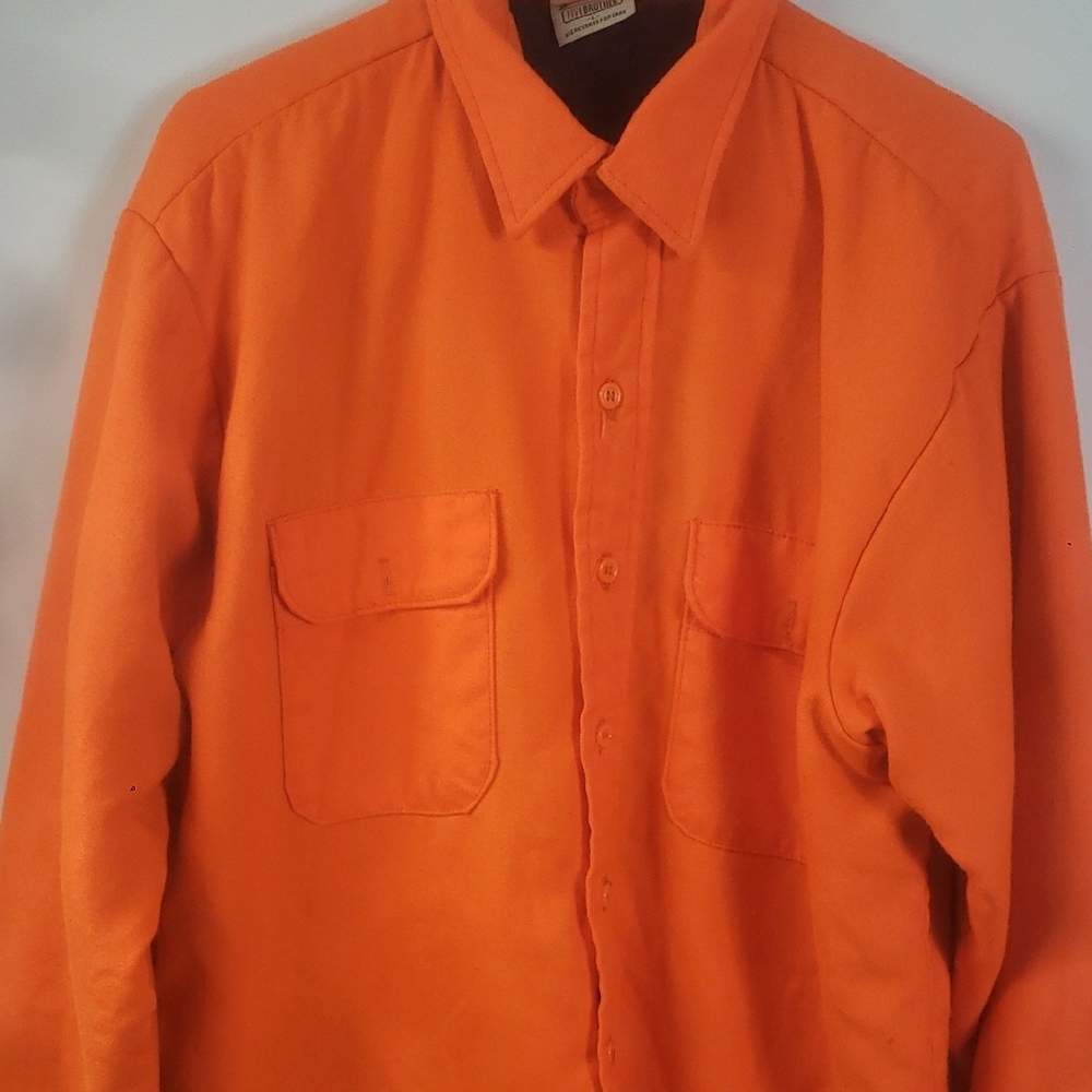 Men's Five Brother Orange Quilted Hunting Jacket Shirt L